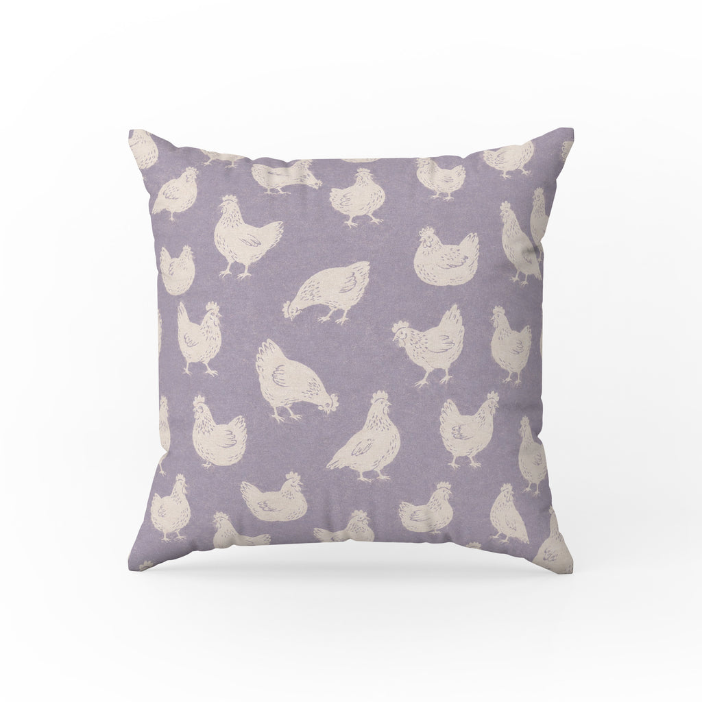 Little Hens – Lavender Farmhouse Pillow