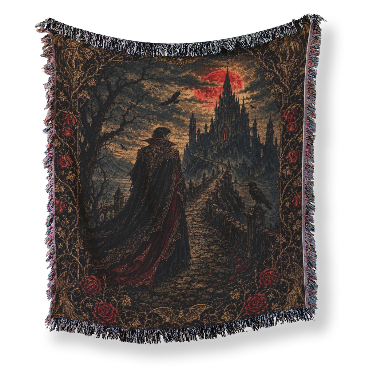 Crimson Moon Vampire Castle Blanket Main image