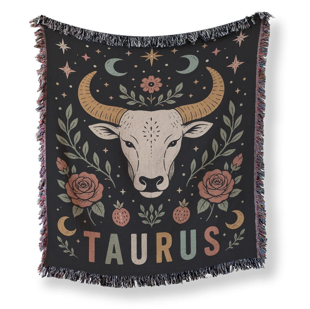 Taurus Moonlit Bull & Roses Blanket