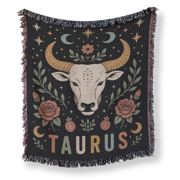 Taurus Moonlit Bull & Roses Blanket