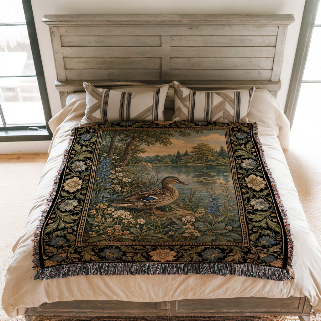 Lakeside Duck Tapestry Blanket
