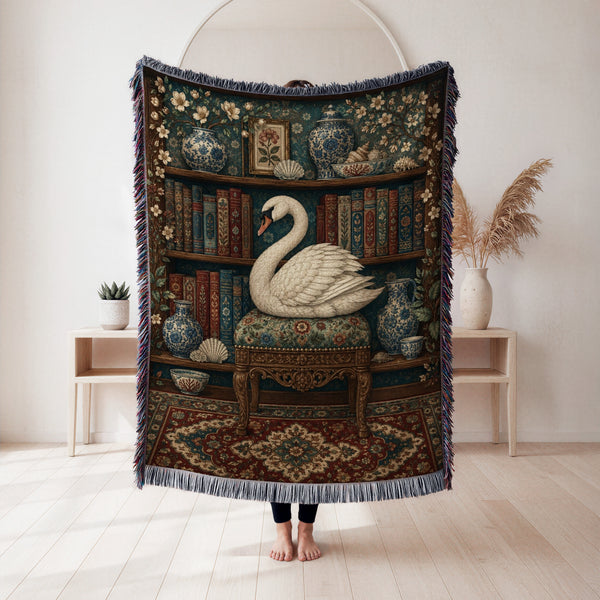 The Swan's Library Vintage Blanket