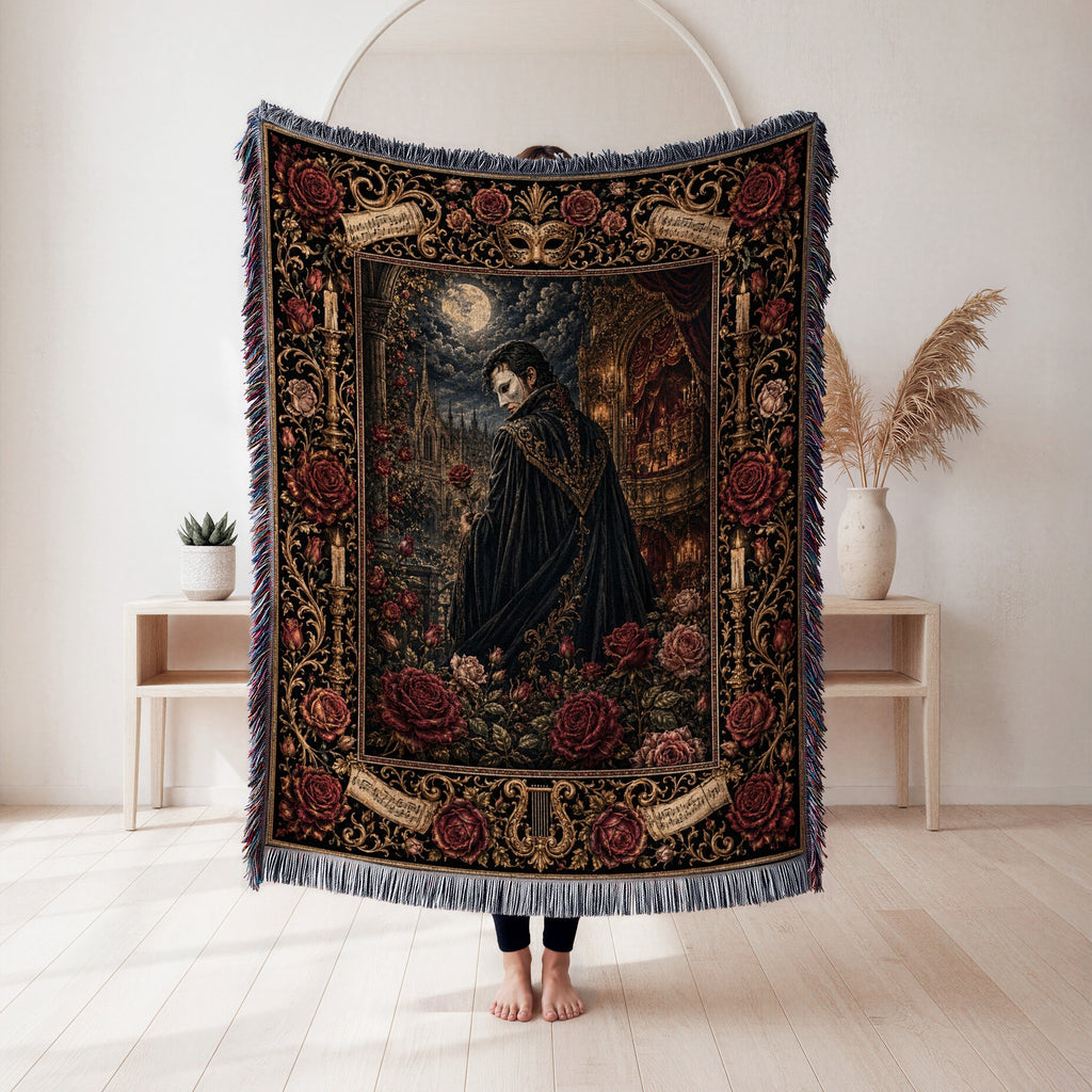 Midnight Vampire Rose Blanket