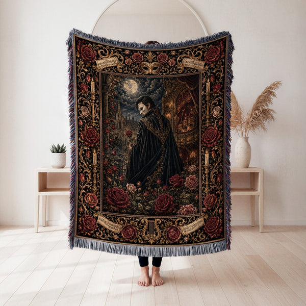 Midnight Vampire Rose Blanket