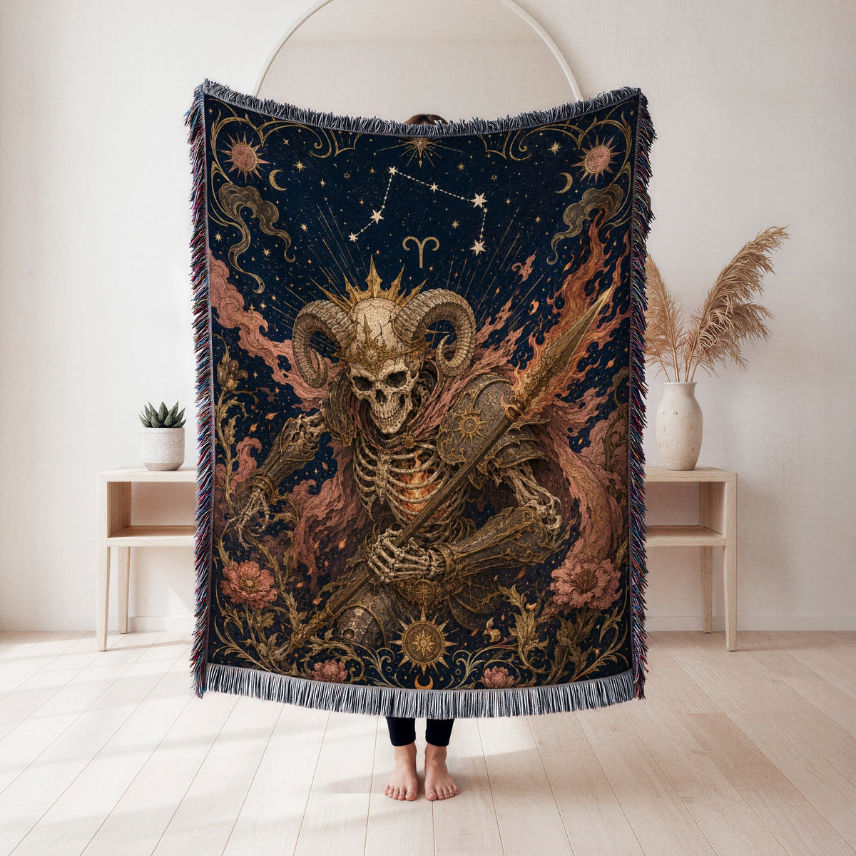 Aries Fireborn Warrior – Gothic Zodiac Blanket
