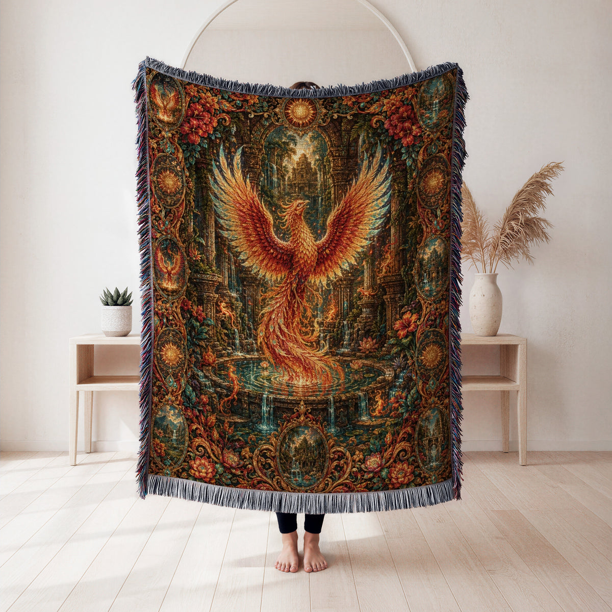 Phoenix of the Enchanted Ruins Blanket