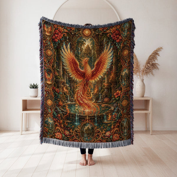 Phoenix of the Enchanted Ruins Blanket