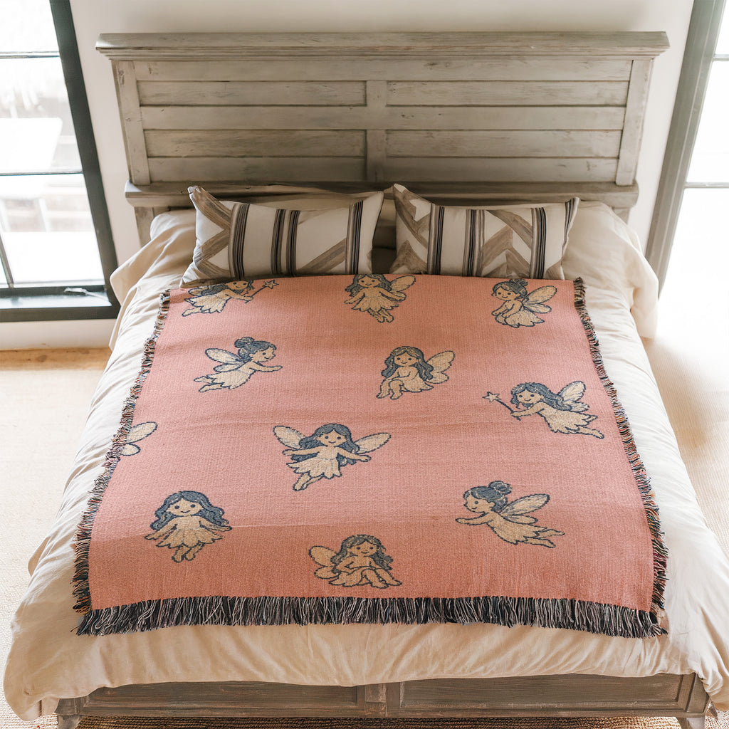 Pink Tiny Fairy Pattern Blanket