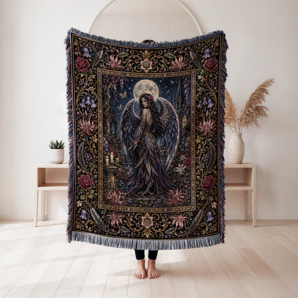 Moonlit Fallen Angel Blanket
