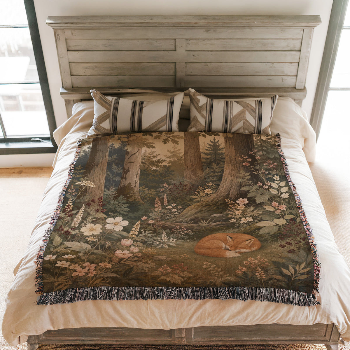 Sunset Swan Tapestry Blanket