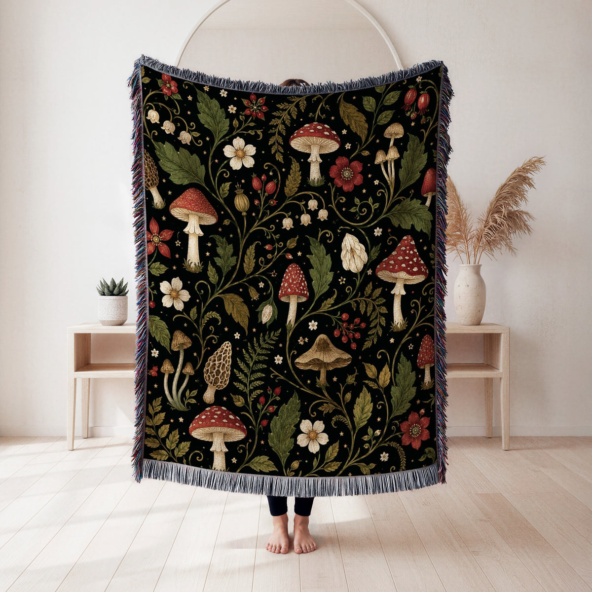 Nightshade Mushroom Garden Blanket