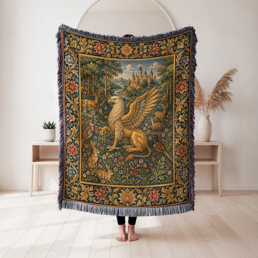 The Golden Griffin Garden Blanket