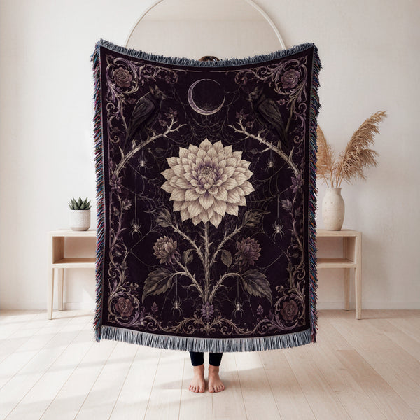 Ravens, Spiders & Moonflower Blanket