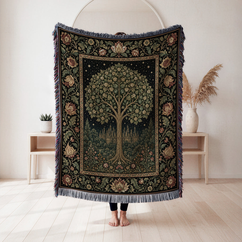 The Moonlit Palace Tree Blanket