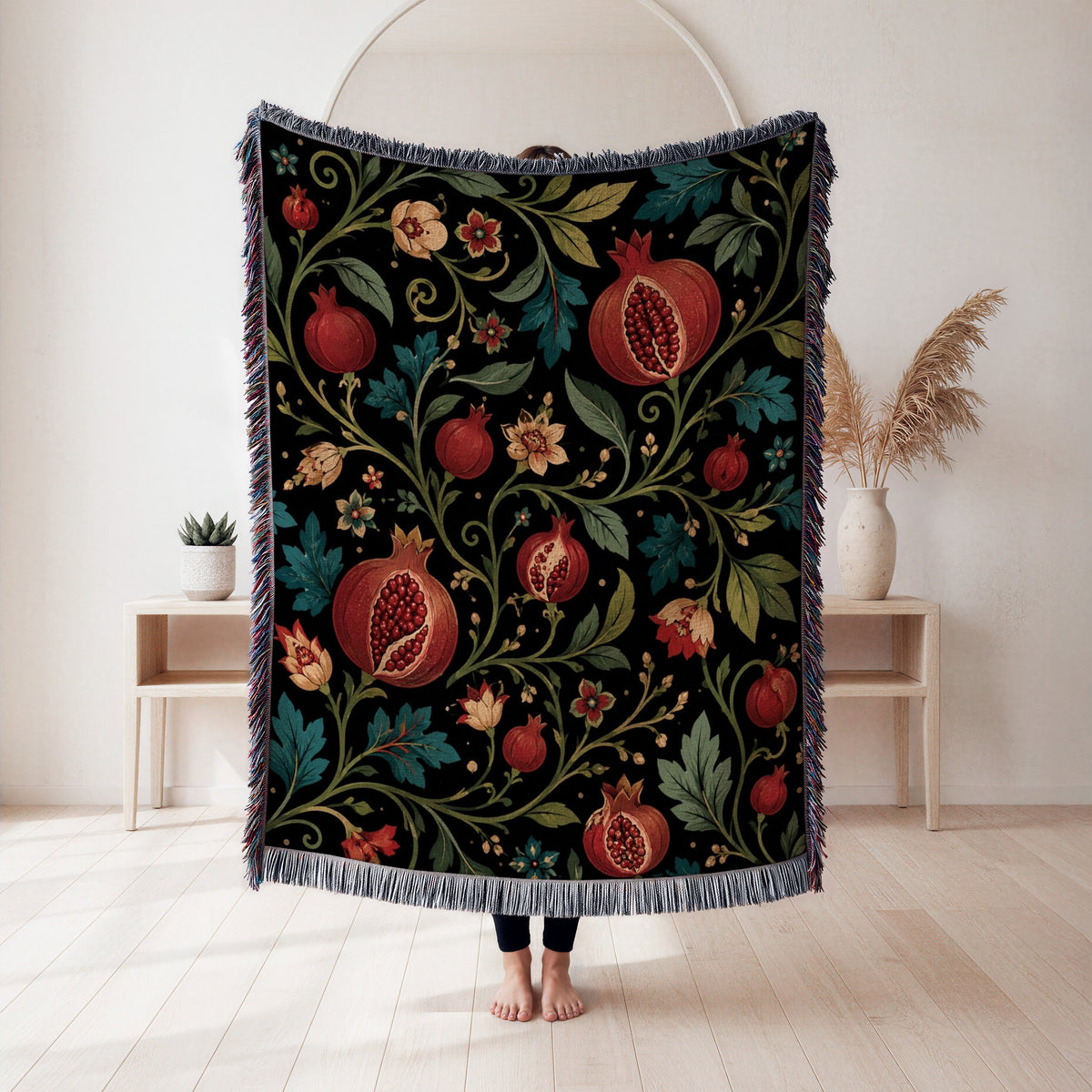 Pomegranate Night Garden Blanket