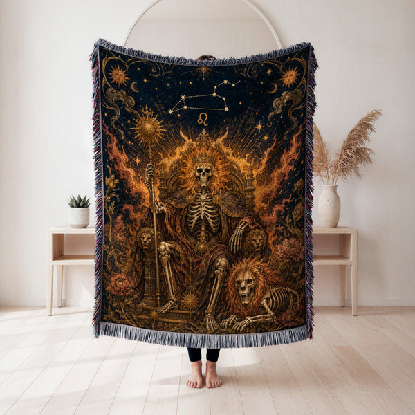 Leo Flame Throne – Gothic Zodiac Blanket