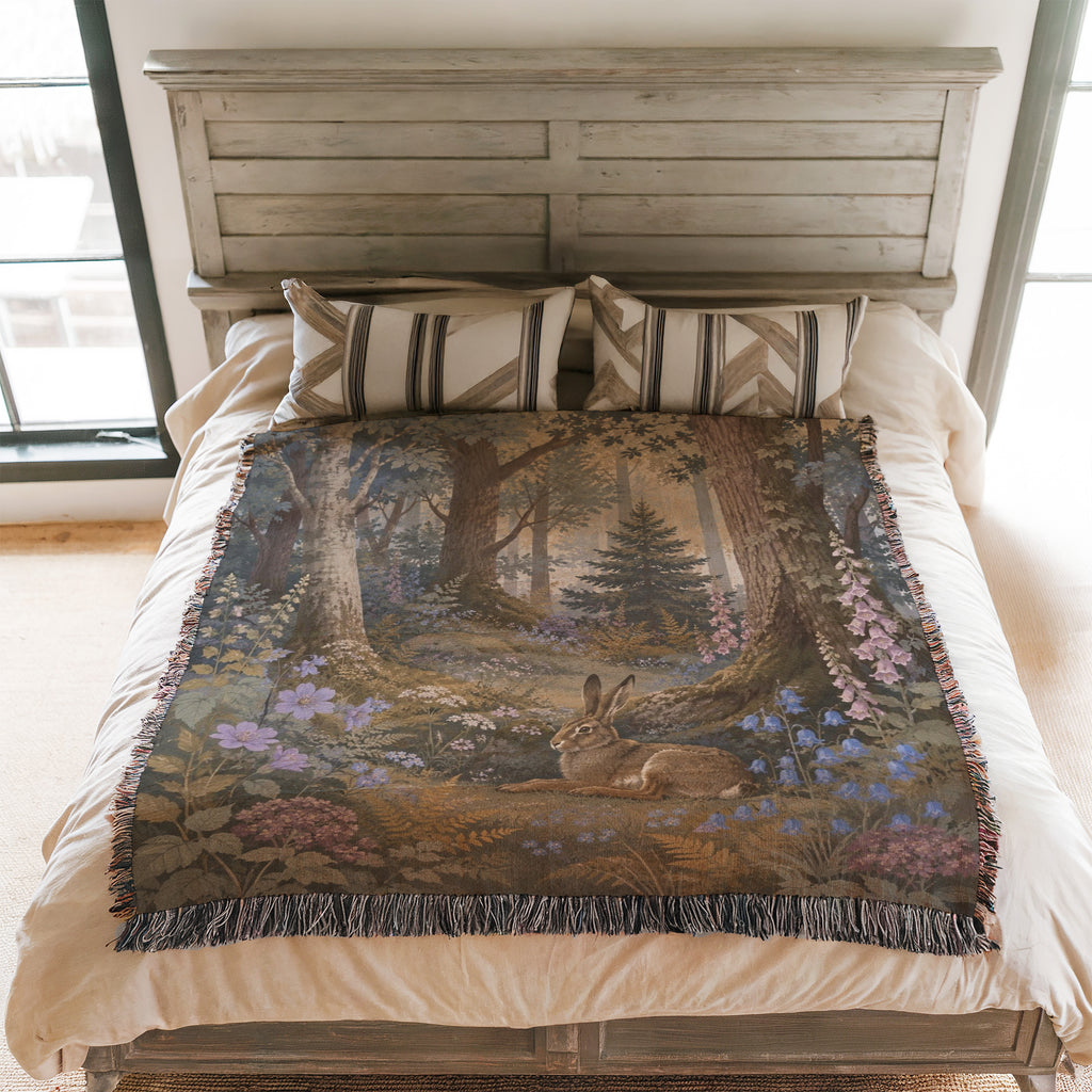 Bluebell Hare Forest Blanket