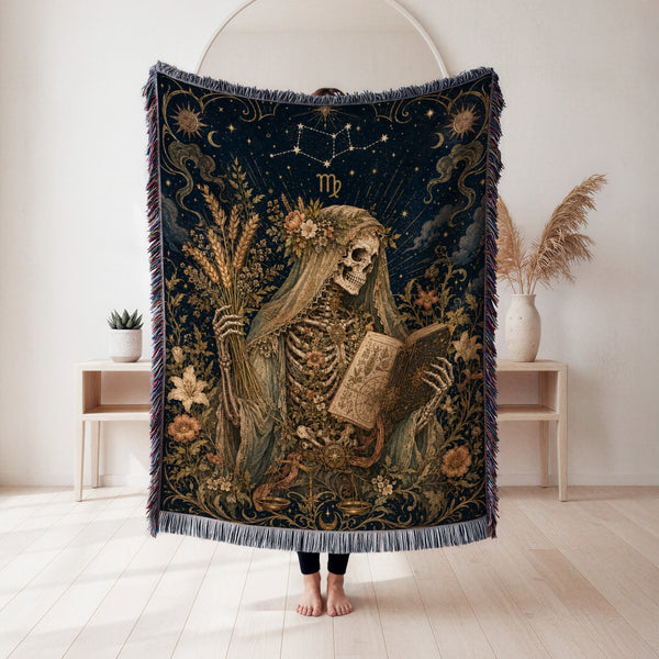 Virgo Botanical Reader – Gothic Zodiac Blanket