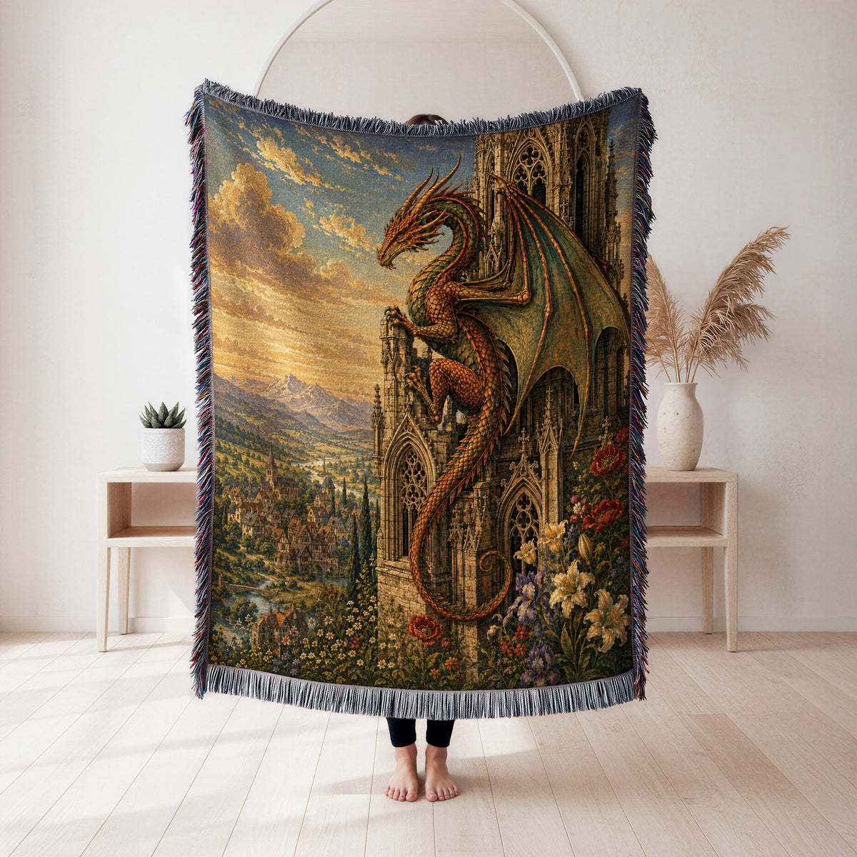 The Dragon of the Gothic Spire Blanket