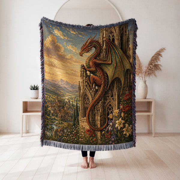 The Dragon of the Gothic Spire Blanket