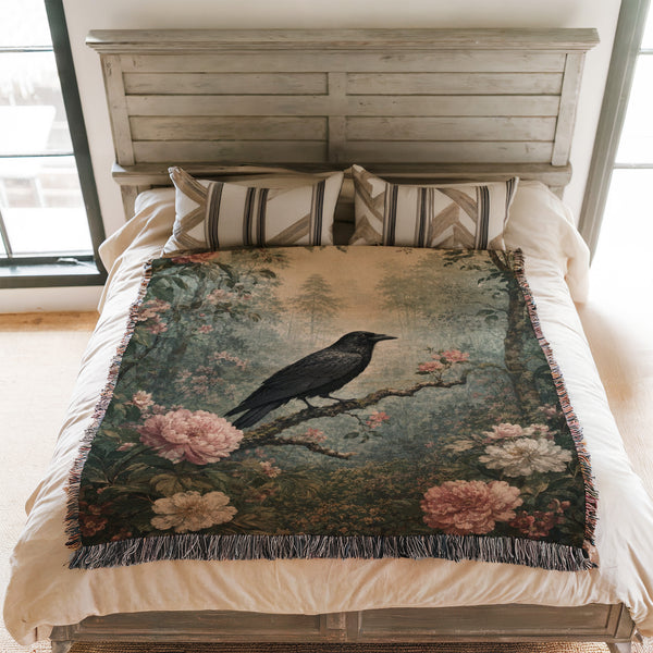 Peony Raven Forest Blanket