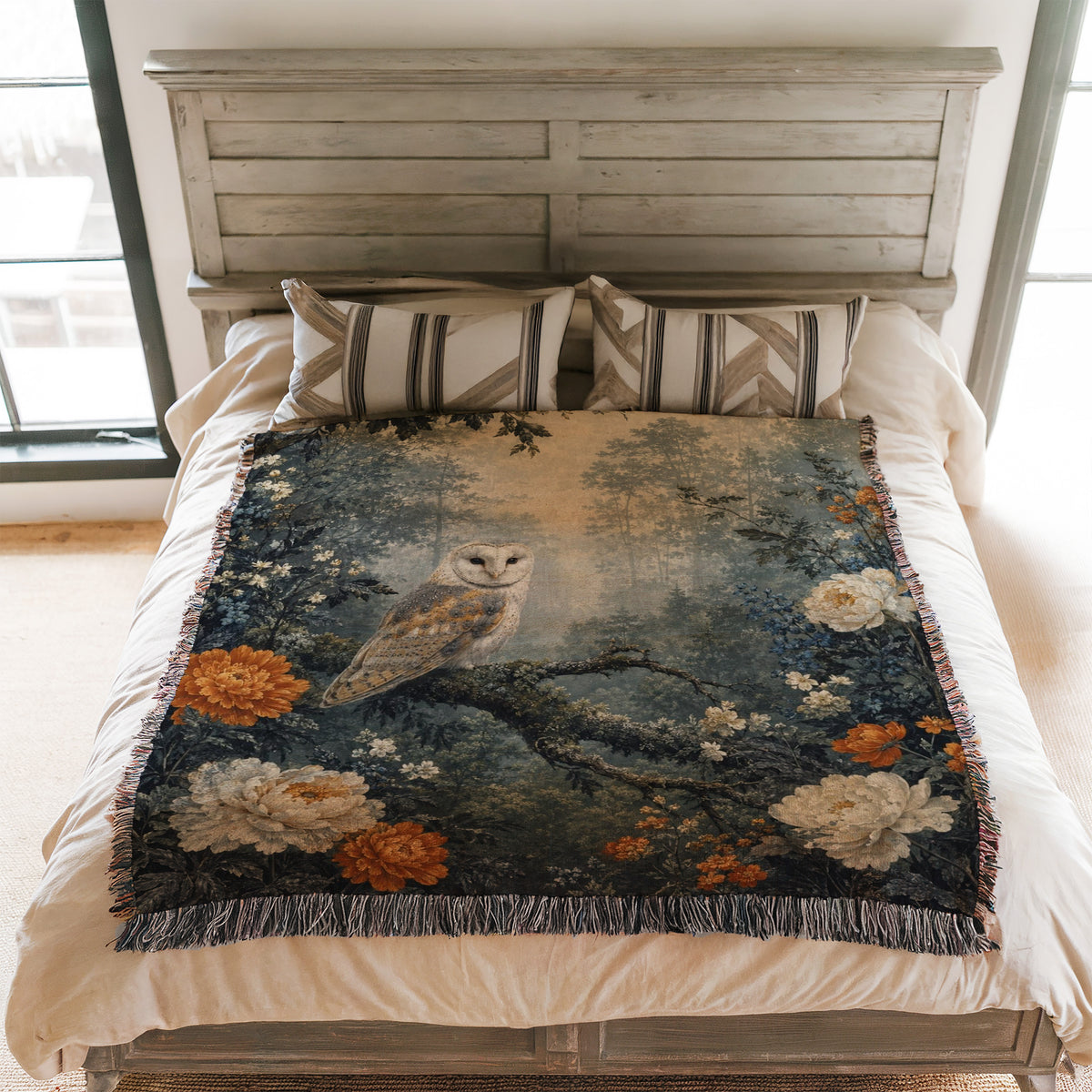 Woodland Barn Owl Blanket