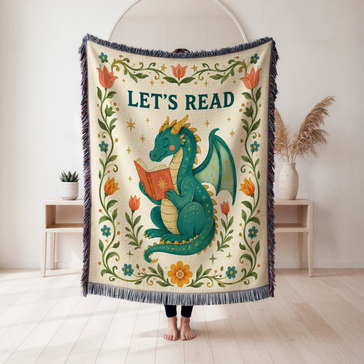 Let's Read Dragon Book Lover Blanket