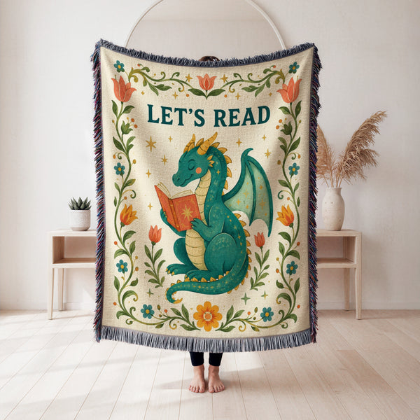 Let's Read Dragon Book Lover Blanket