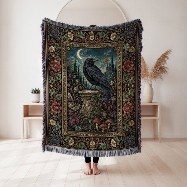 Raven at Moonrise Blanket