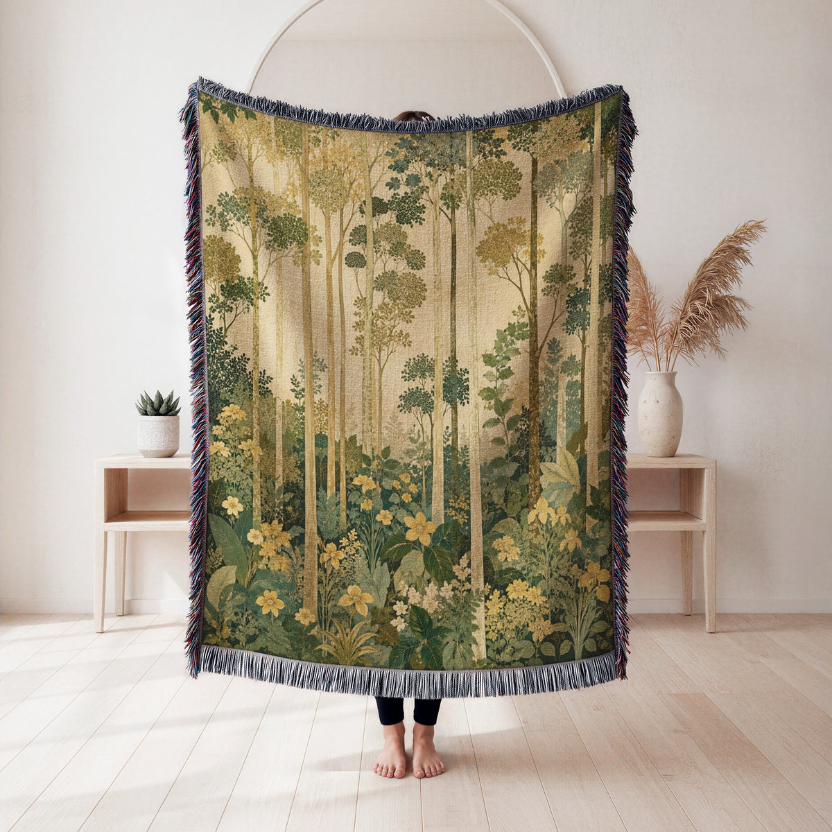 Golden Birch Meadow Blanket