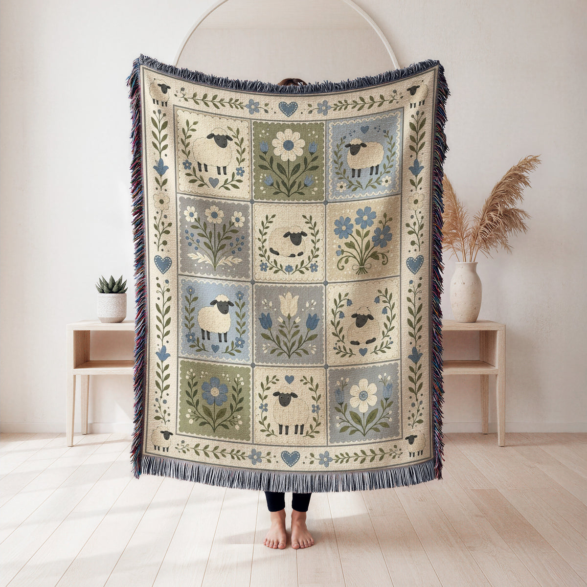 Little Lambs Patchwork Blanket