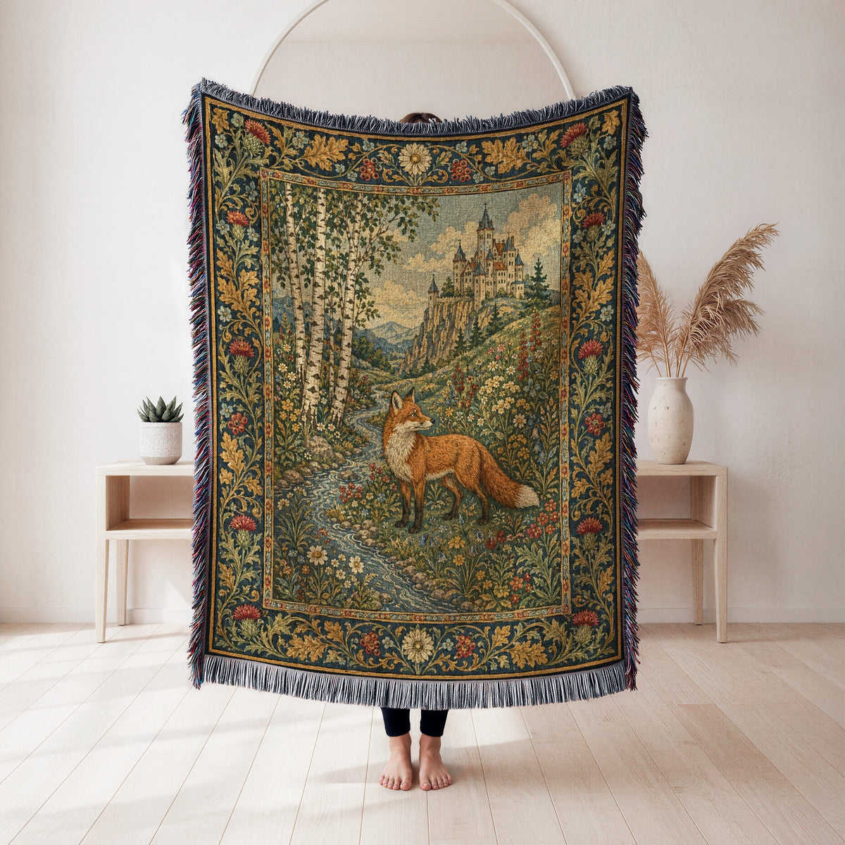 The Fox Beneath the Hilltop Castle Blanket
