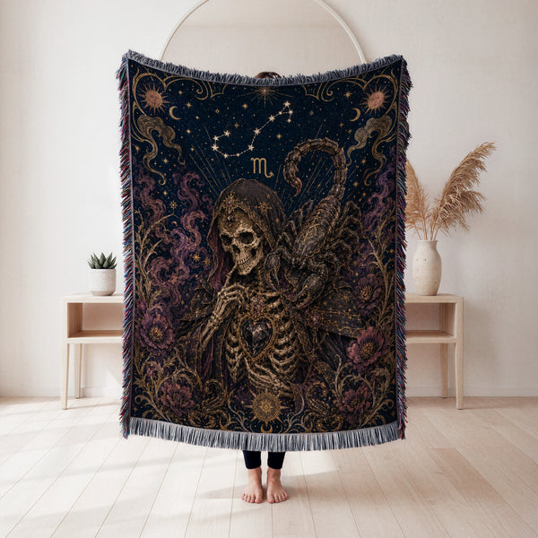 Scorpio Jeweled Scorpion – Gothic Zodiac Blanket