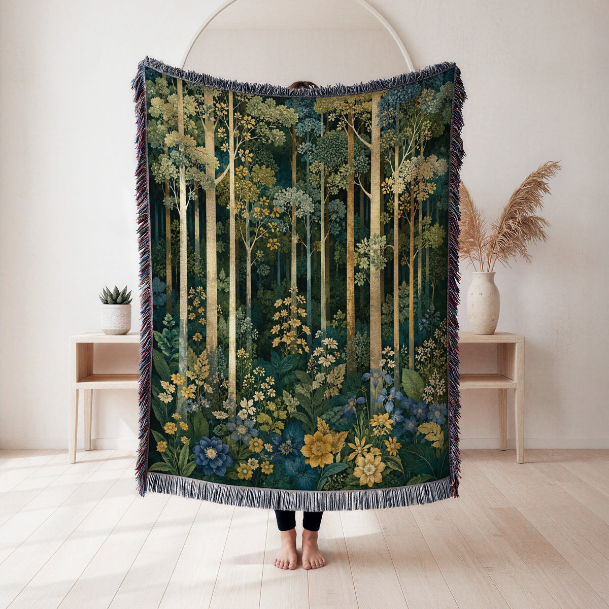 Midnight Wildflower Wood Blanket