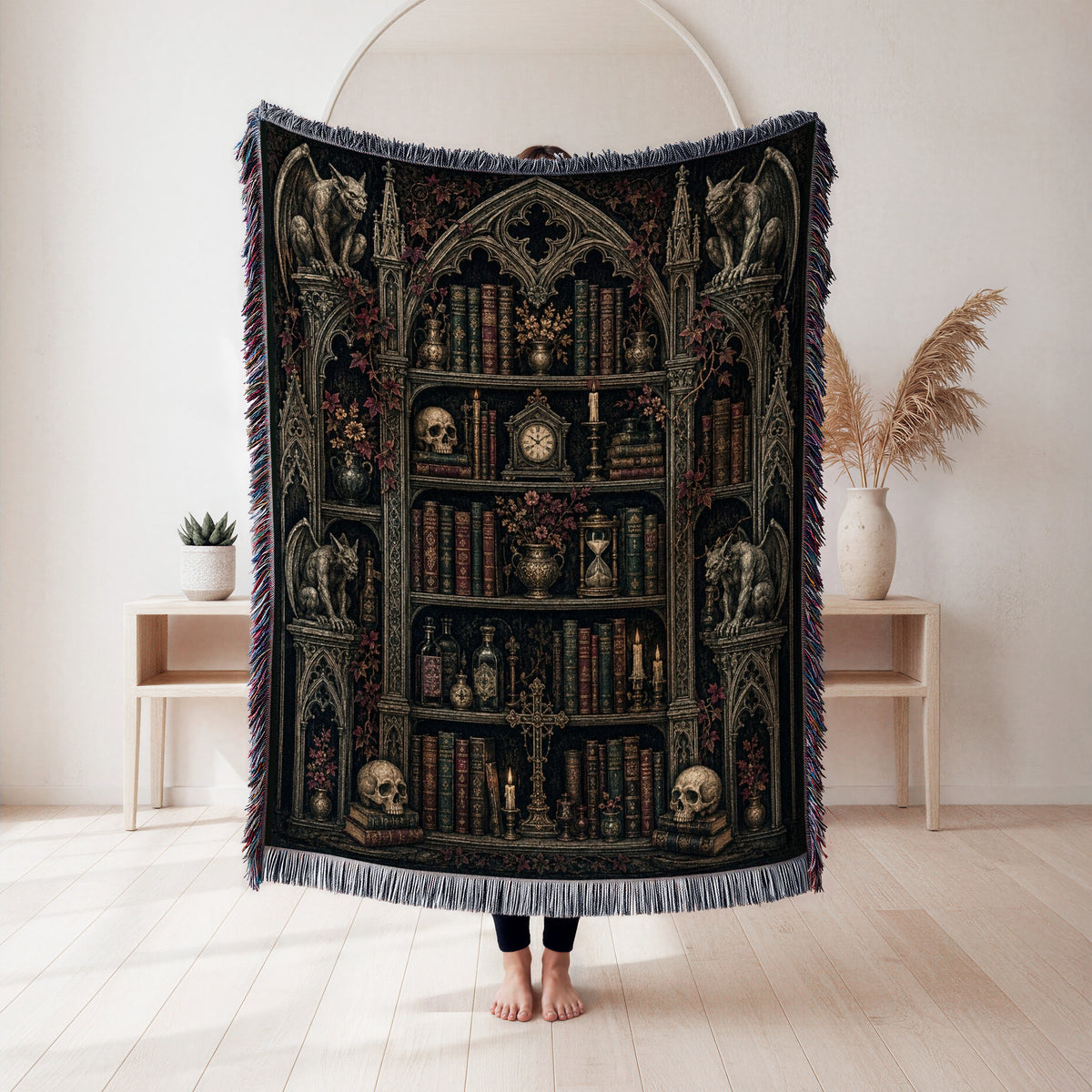 Gargoyle Gothic Library Blanket