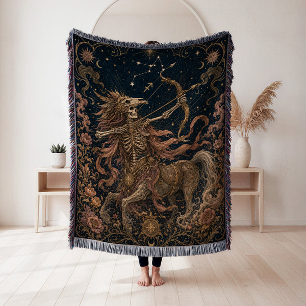 Sagittarius Bone Archer – Gothic Zodiac Blanket