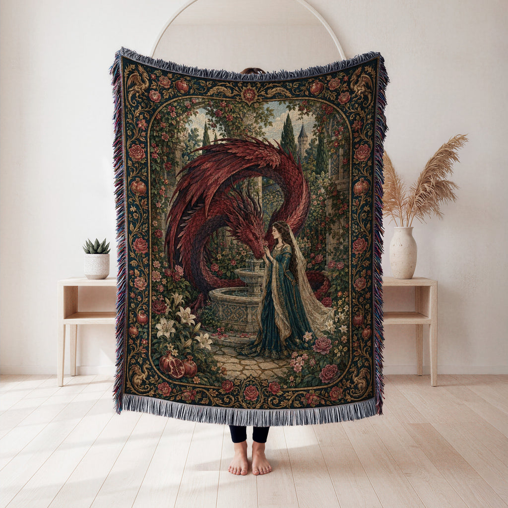 The Rose Garden Dragon Blanket