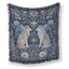 Moonlit Wolf Floral Blanket