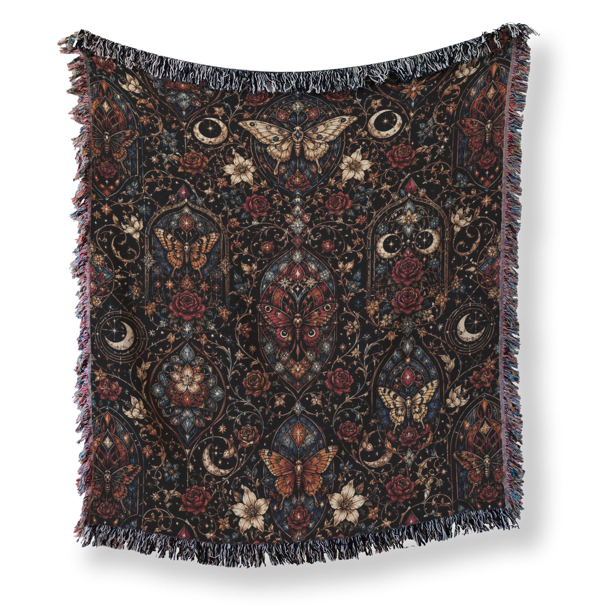 Stained Glass Moth Garden Blanket Main image