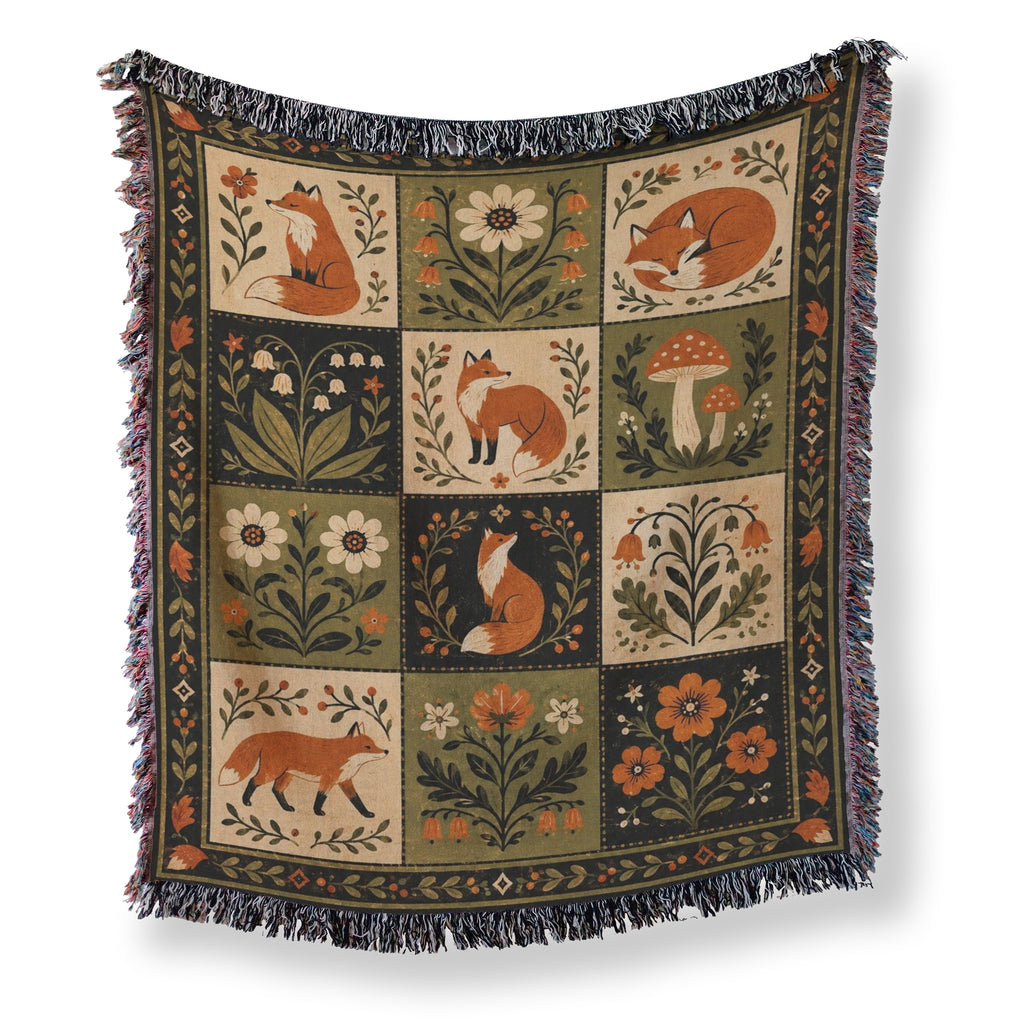Fox Folk Patchwork Blanket