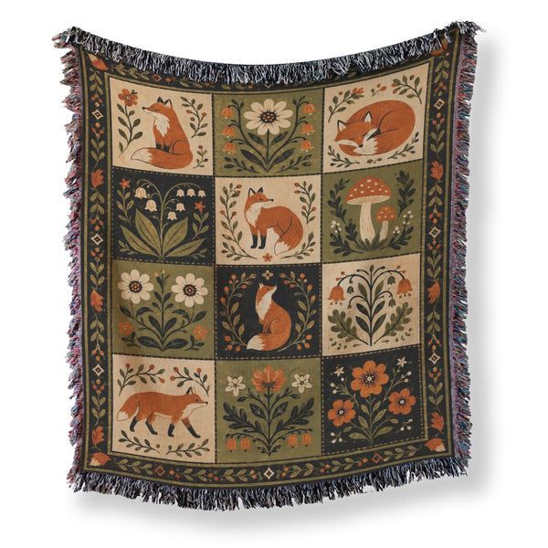 Fox Folk Patchwork Blanket