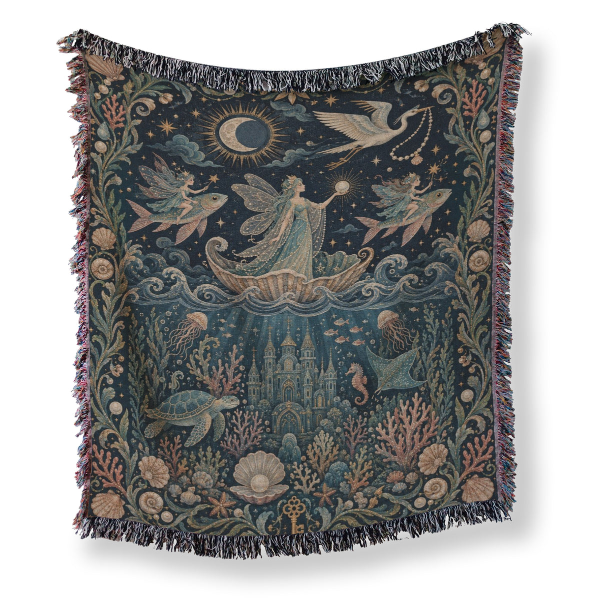 Moonlit Ocean Kingdom Fairy Blanket