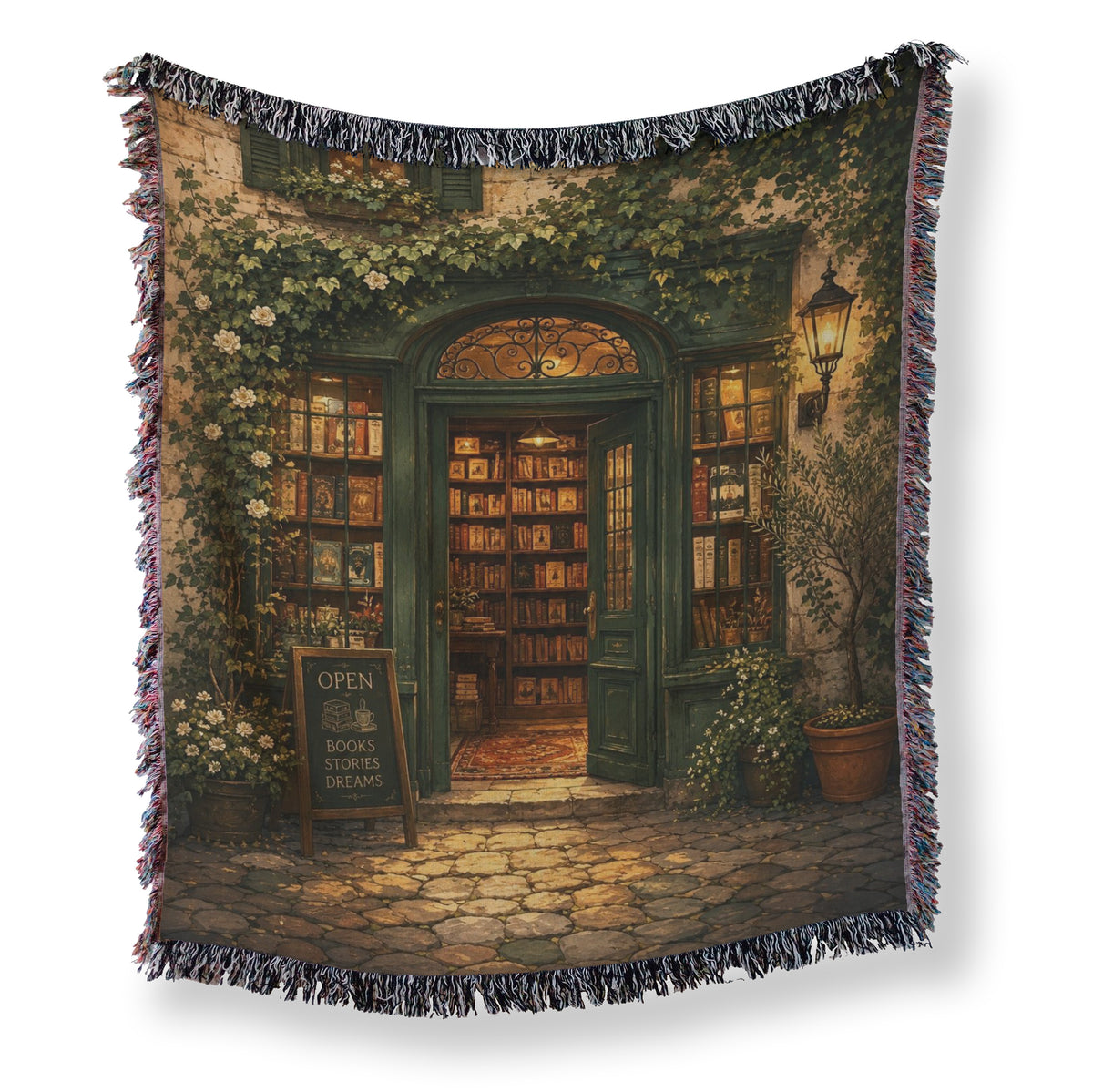 The Lantern-Lit Bookshop Blanket Main image
