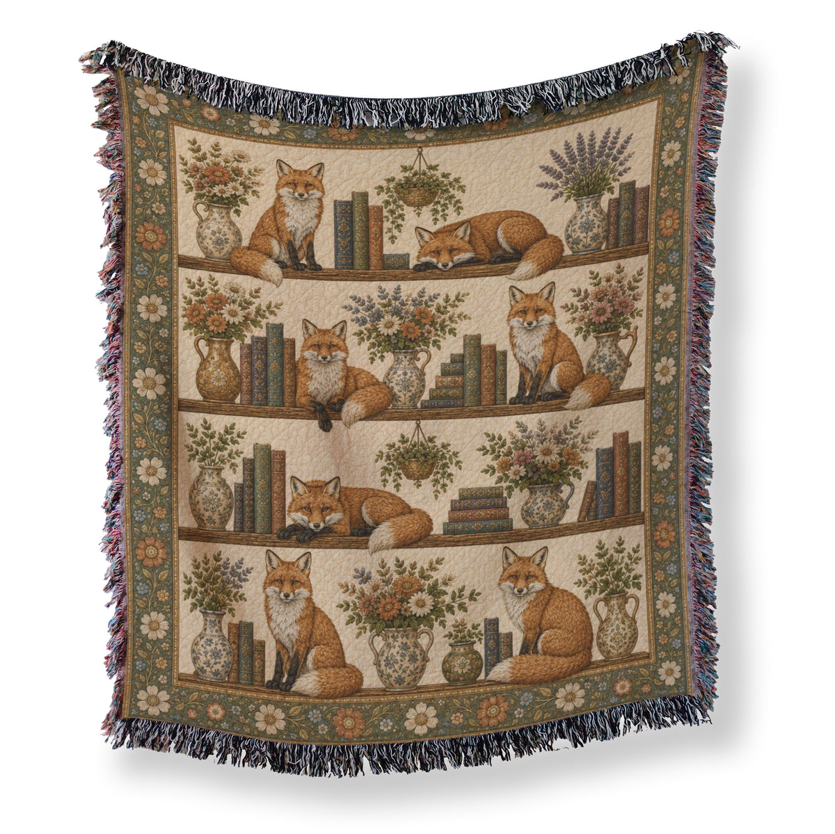 Woodland Fox Bookshelf Blanket Main image