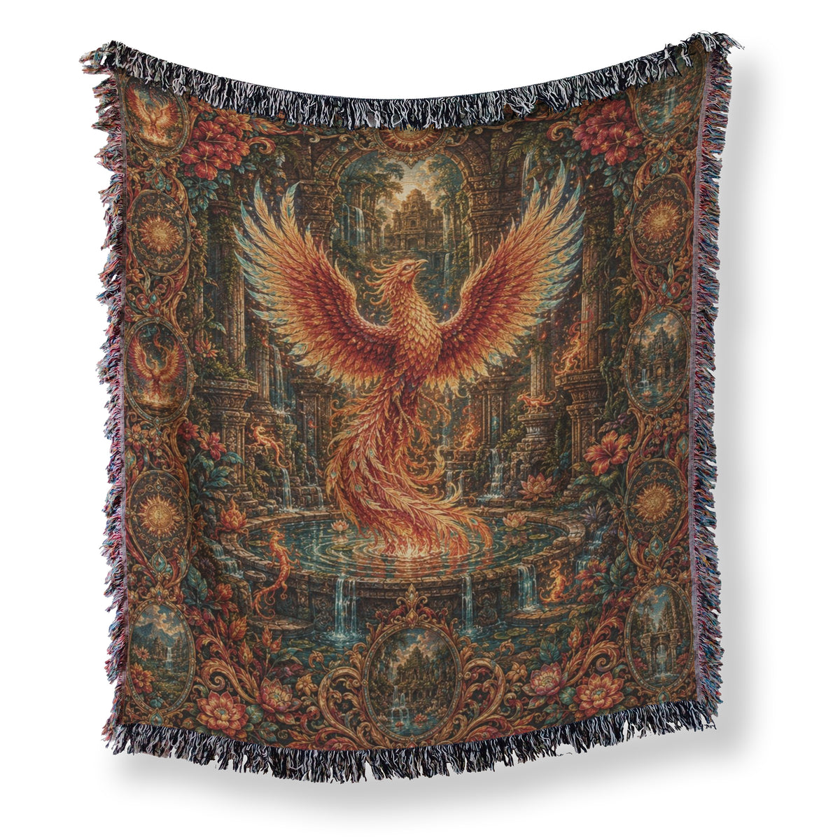 Phoenix of the Enchanted Ruins Blanket Main image