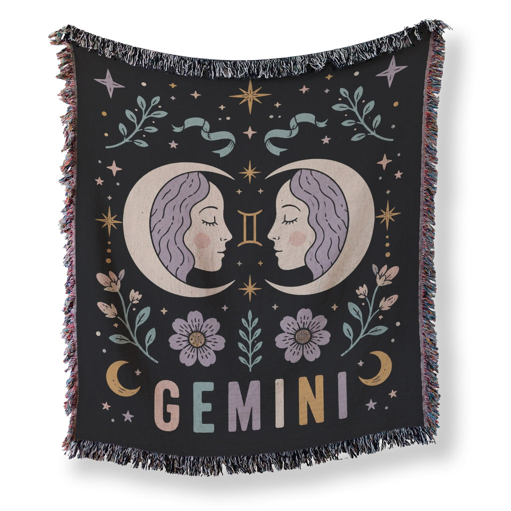 Gemini Moon Twins Zodiac Blanket