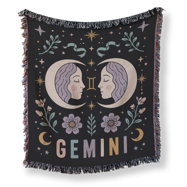 Gemini Moon Twins Zodiac Blanket