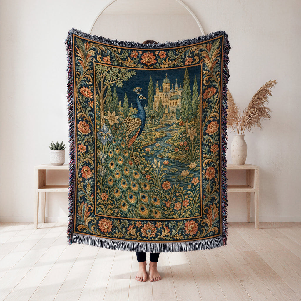 The Peacock Palace Garden Blanket