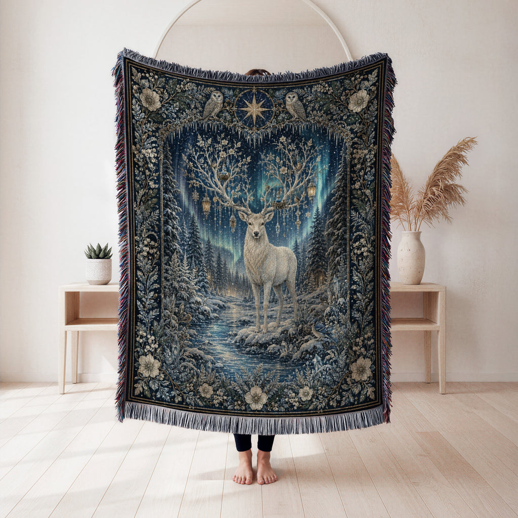 Aurora Stag Woodland Blanket