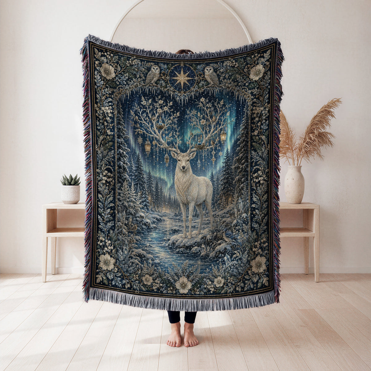 Aurora Stag Woodland Blanket